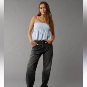 NWT AE Smocked Babydoll Tank Top